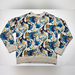 Eddie Bauer Womens Small Sweatshirt Crewneck‎ Pullover Multicolor Patterned